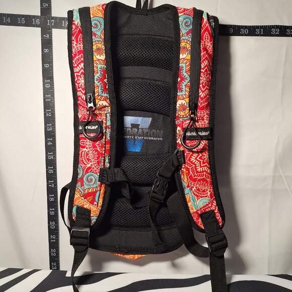 Vibedration Hydration Backpack w/o bladder  turquoise/orange pattern Used main image 15